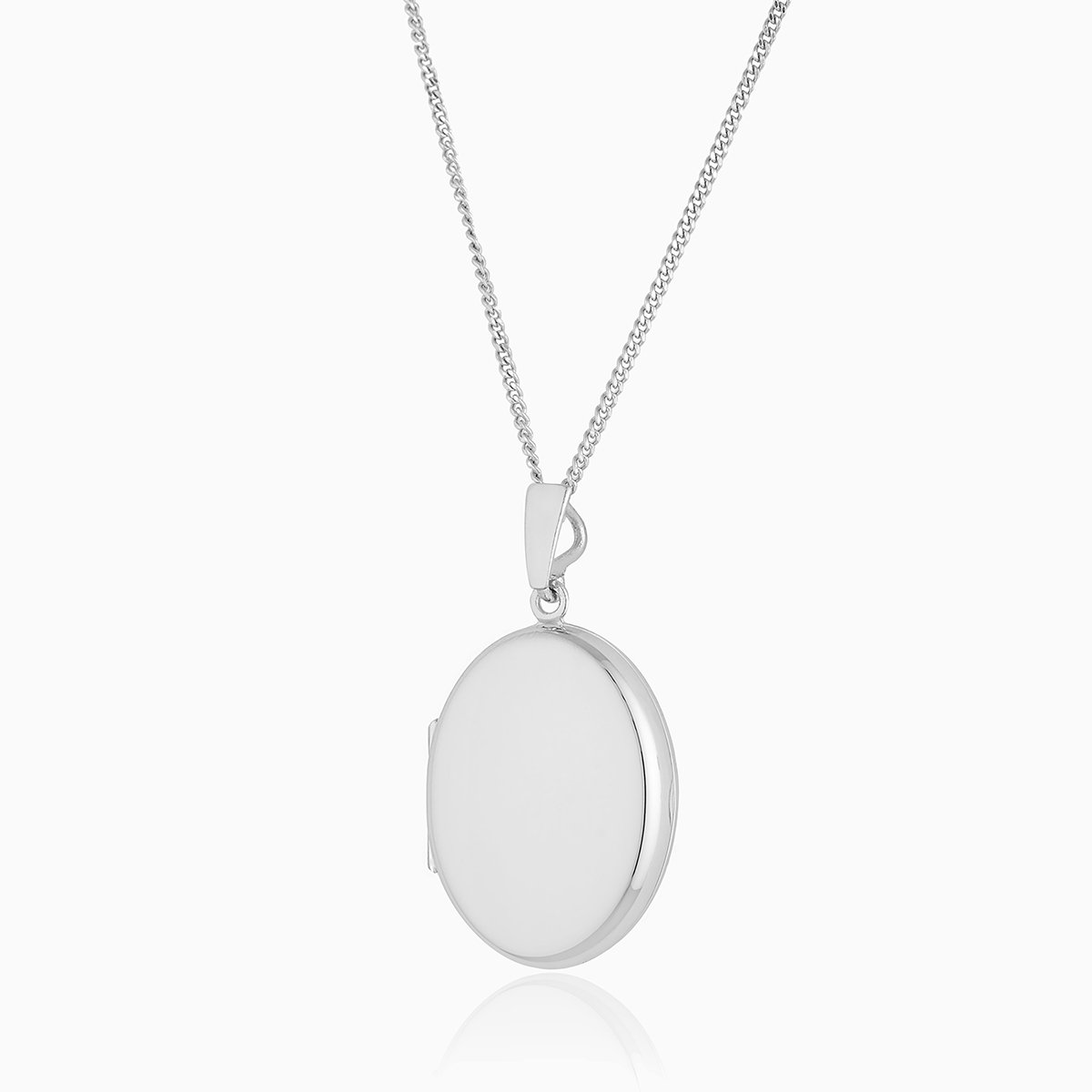 Product title: Hand Polished White Gold Oval 26 mm, product type: Locket