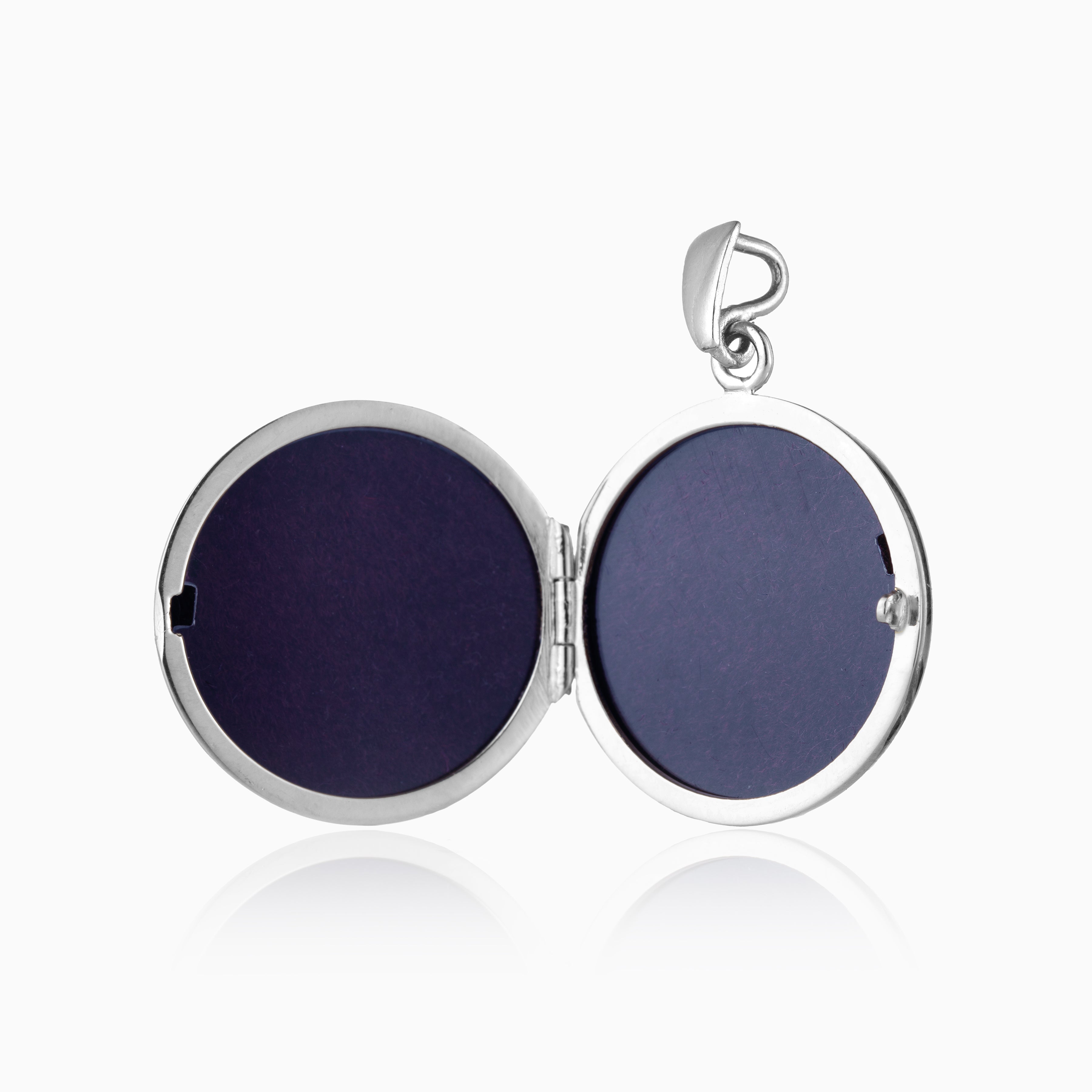 Product title: Half Engraved Premium Round Locket, product type: Charms & Pendants
