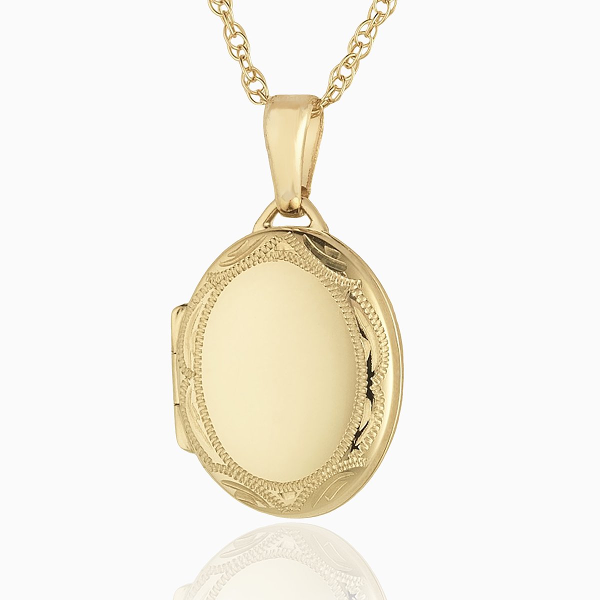 Product title: Petite Gold Oval Border Locket, product type: Locket