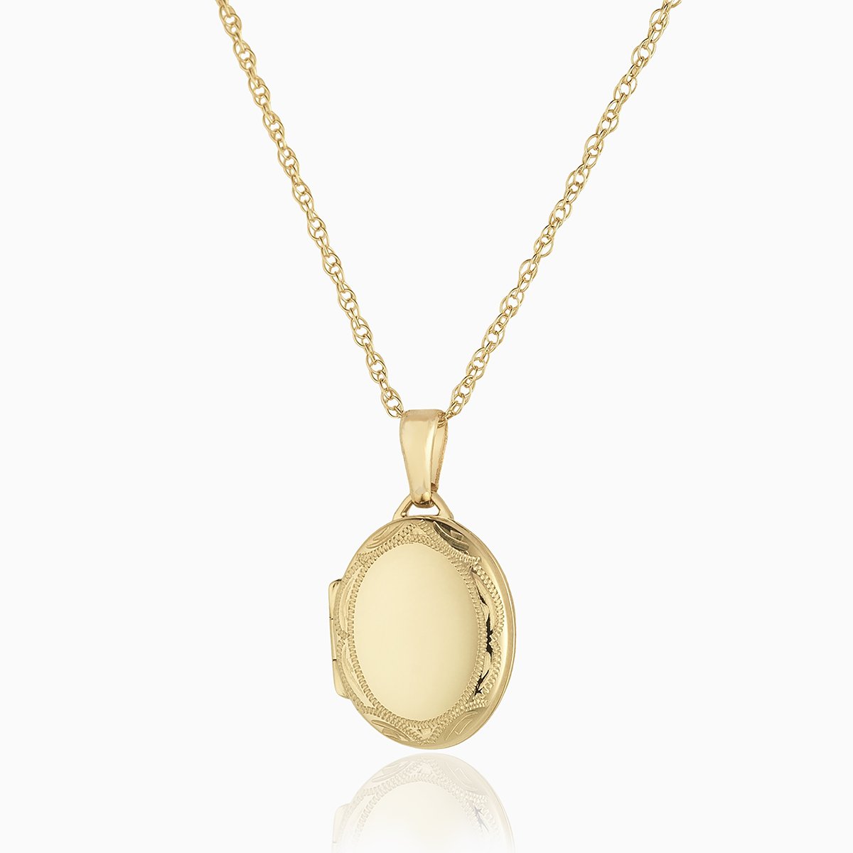 Product title: Petite Gold Oval Border Locket, product type: Locket