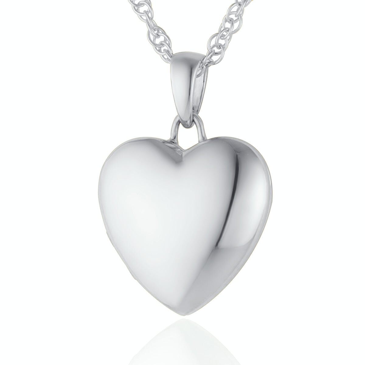 Product title: Hand Polished White Gold Heart, product type: Locket