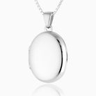 sterling silver oval 4-photo locket on a sterling silver box chain