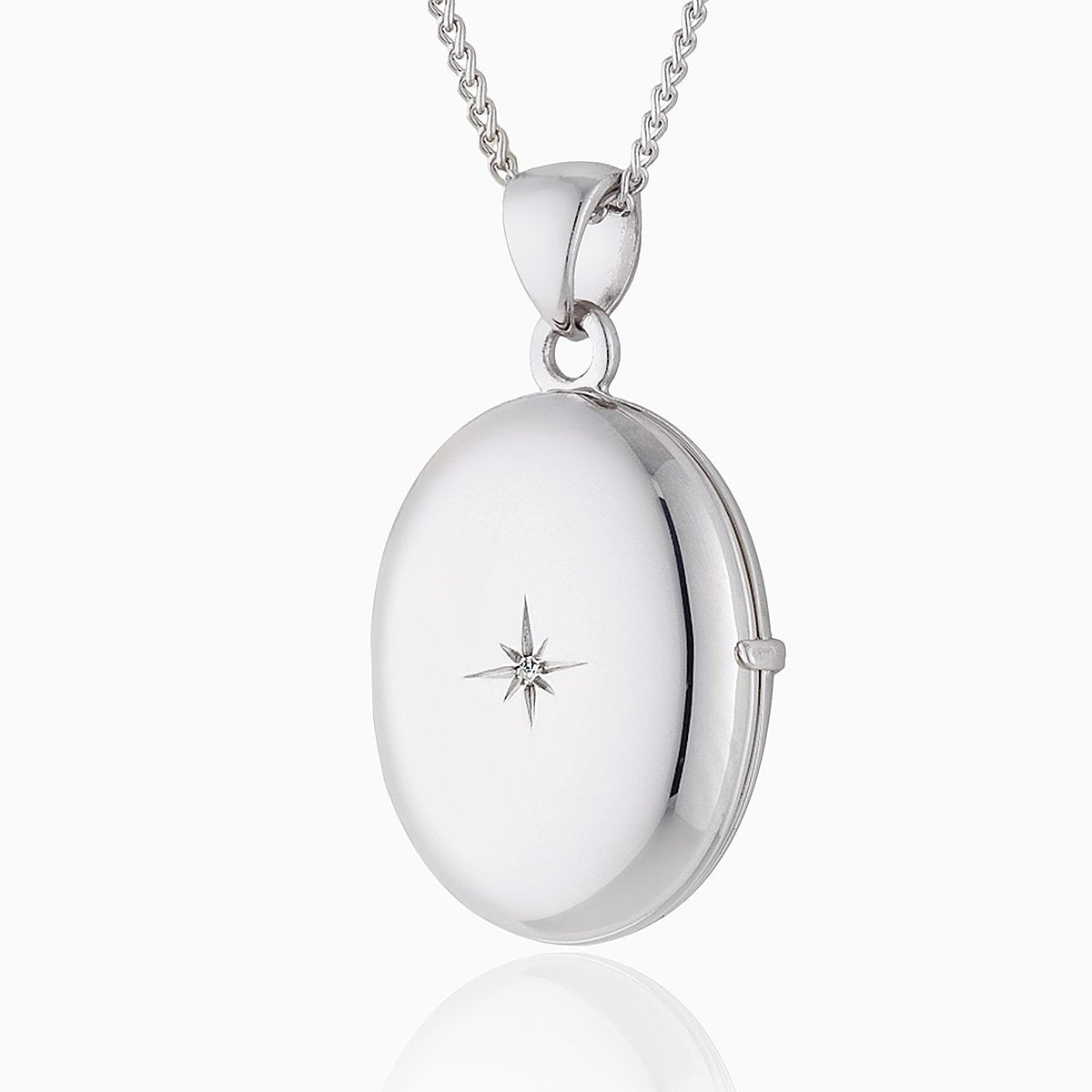 Product title: Dainty White Gold 4-Photo Diamond Locket, product type: Locket