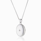 Product title: Dainty Silver 4-Photo Diamond Locket, product type: Locket