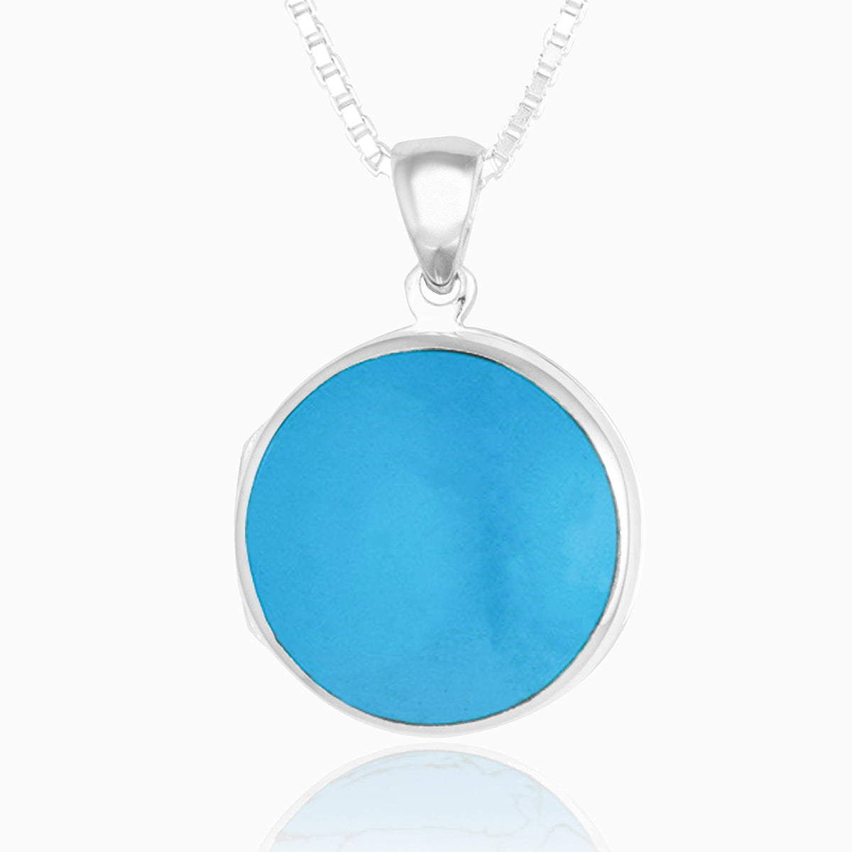 Product title: Round Turquoise Locket, product type: Locket