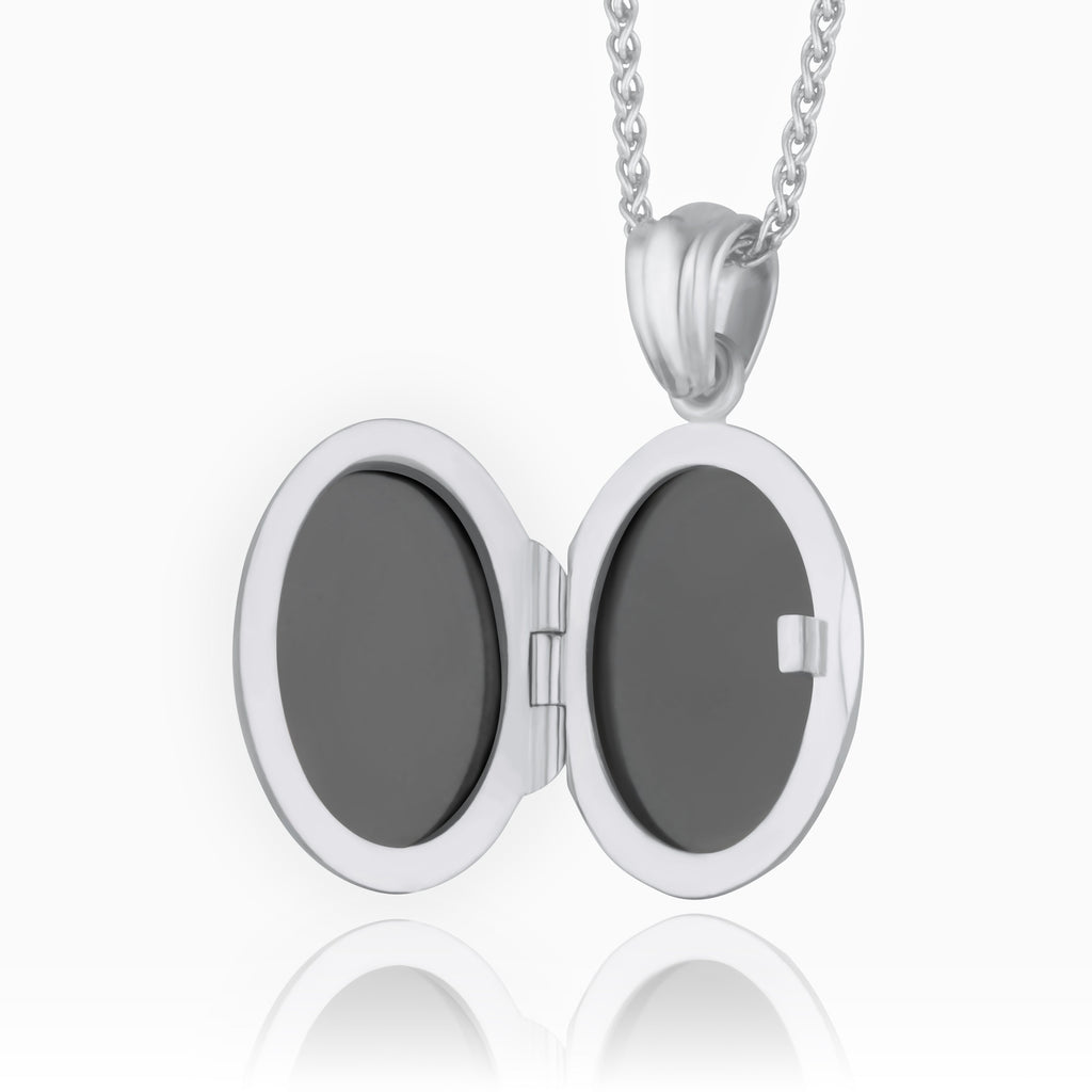 Product title: 18 ct Petite Diamond and White Gold Locket, product type: Locket