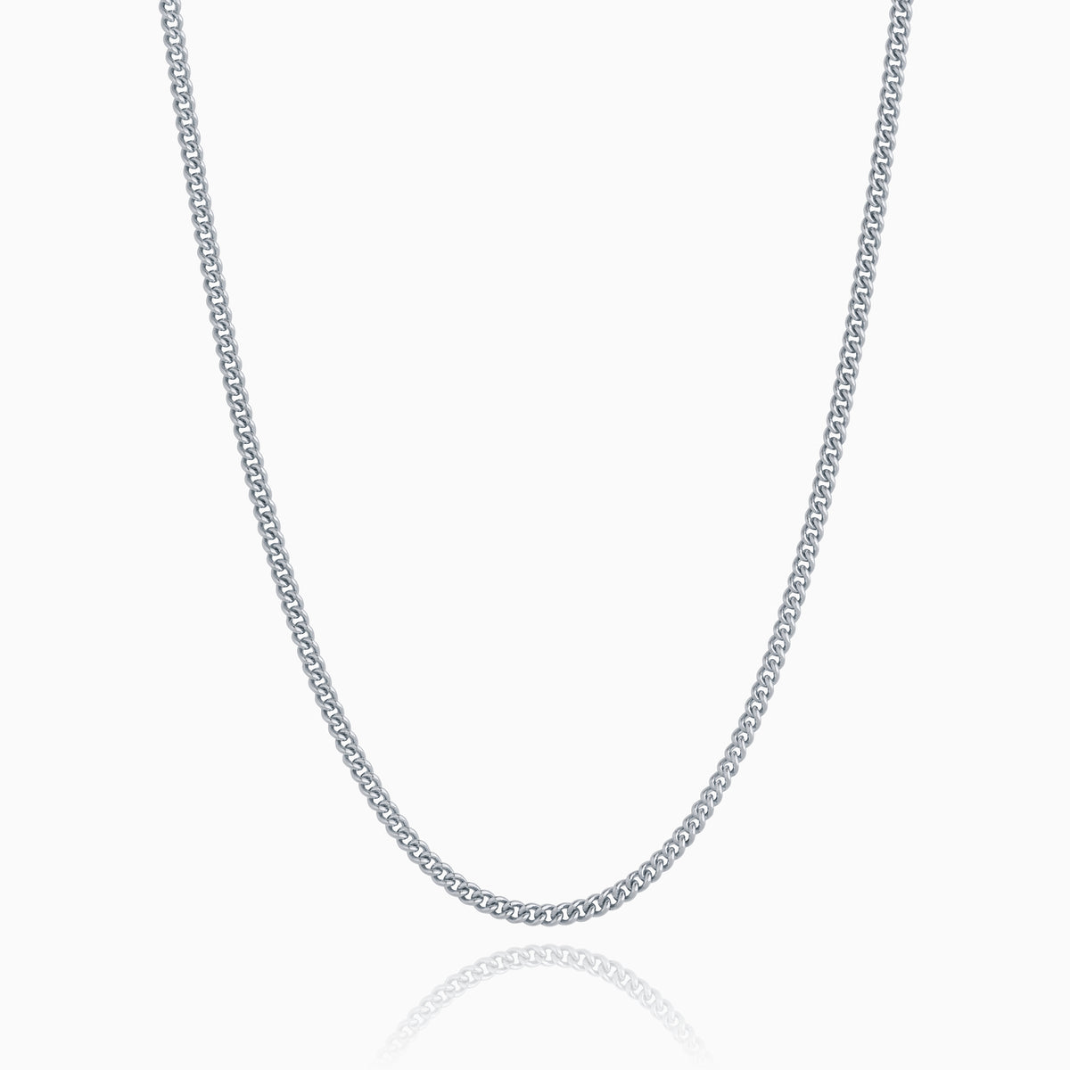 9 ct White Gold Curb Chain 1.2 mm wide
