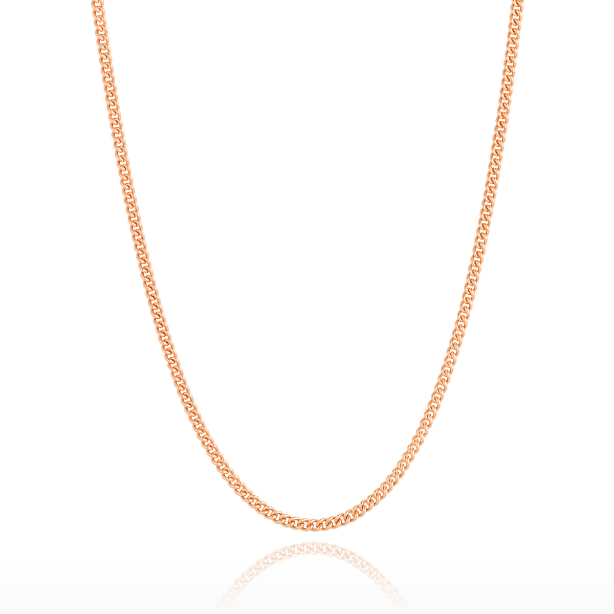 9 ct Rose Gold Curb Chain 1.1 mm wide