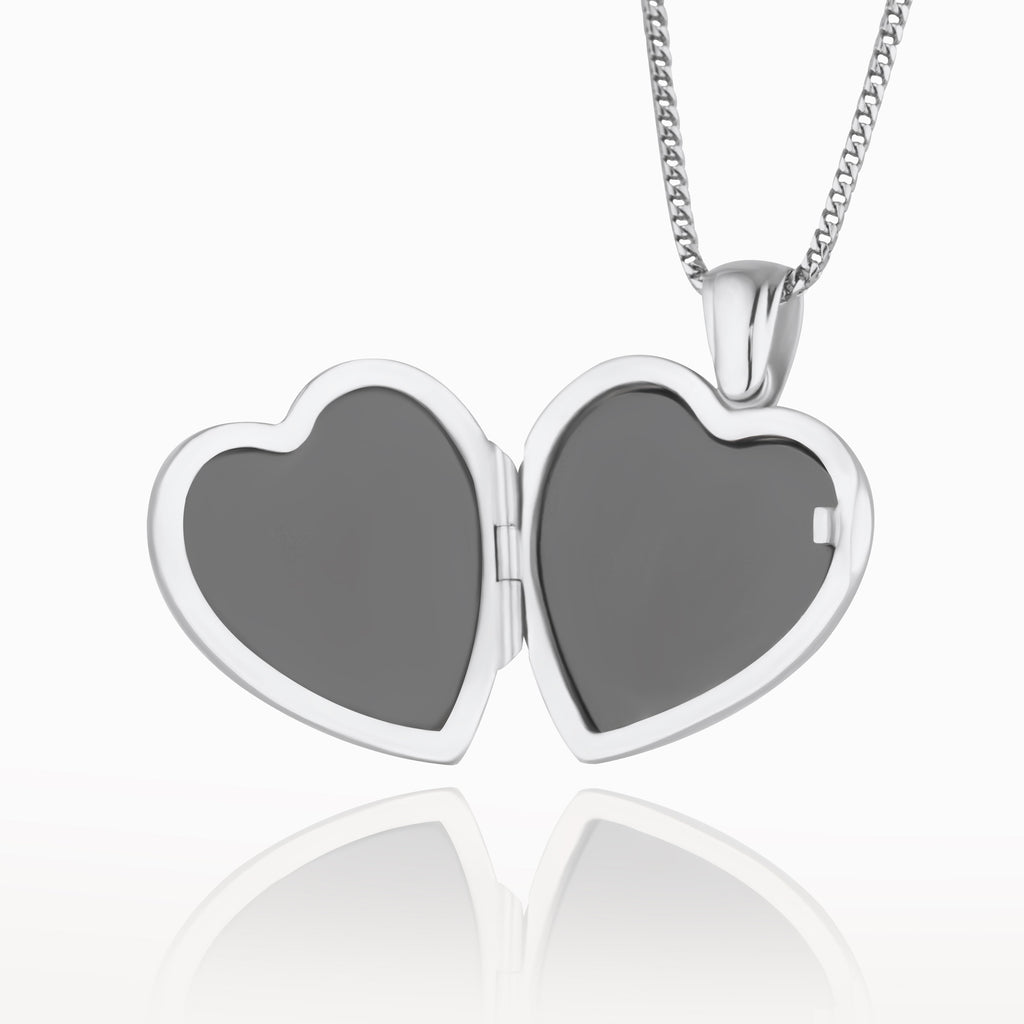 Product title: 18 ct White Gold Floral Heart Locket, product type: Locket