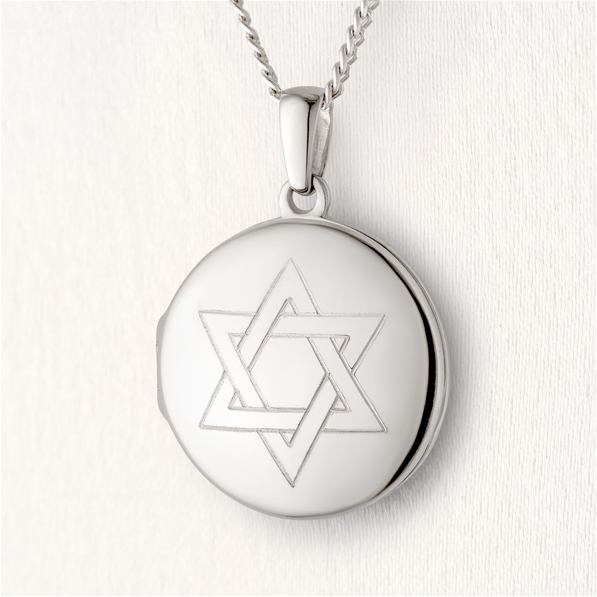 Silver Star of David Locket