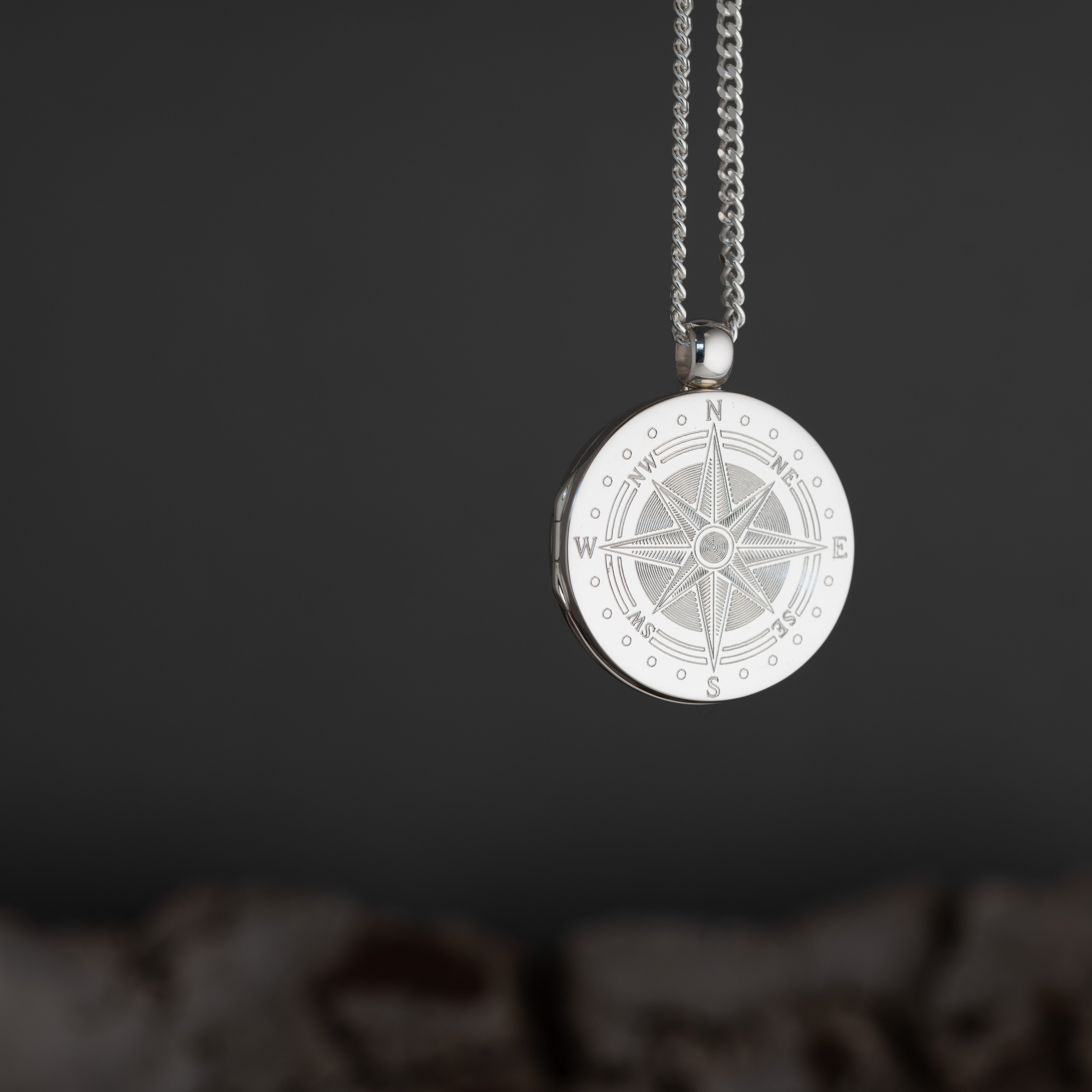 Sterling silver store compass locket