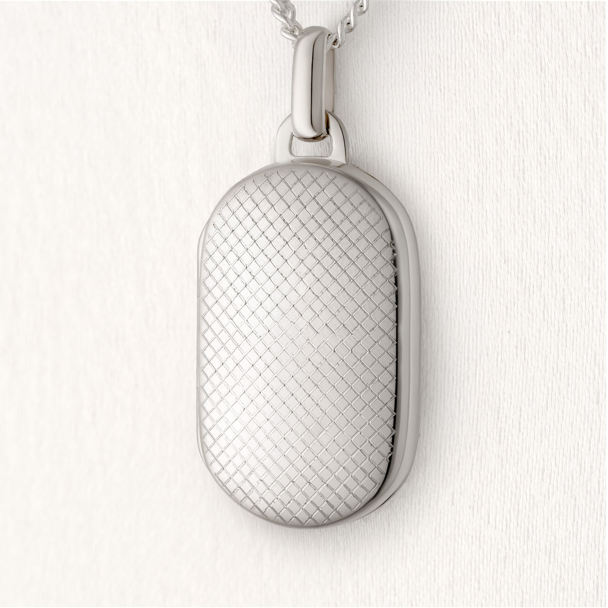 Men's Crosshatch Dog Tag Locket