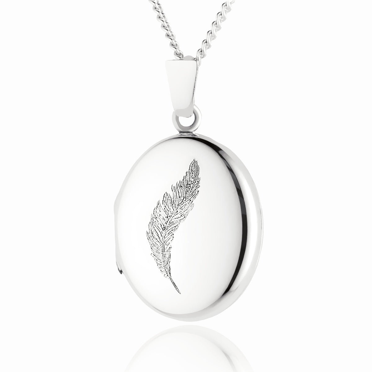 Premium Silver Feather Locket