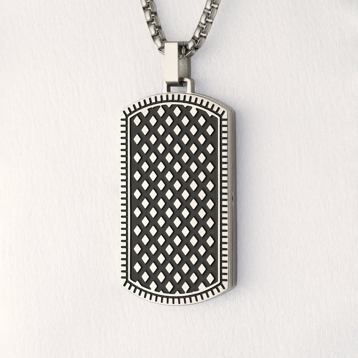 Men’s Black and Stainless Steel Locket