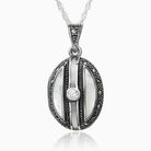 Product title: Onyx and Marcasite Striped Locket, product type: Locket