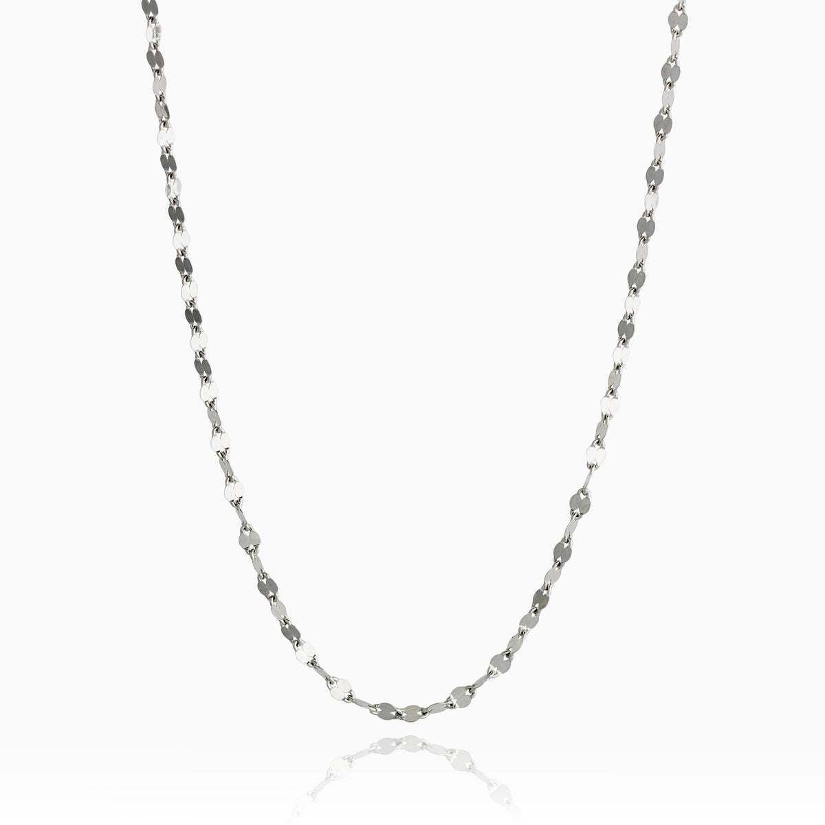 Platinum Forzantine Deep Hammered Trace Chain 1.15 mm wide