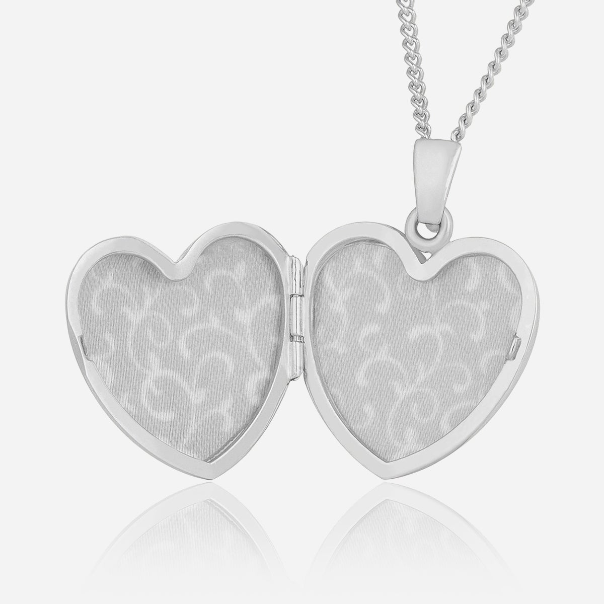 Product title: Hand Engraved White Gold Foliate Locket, product type: Locket