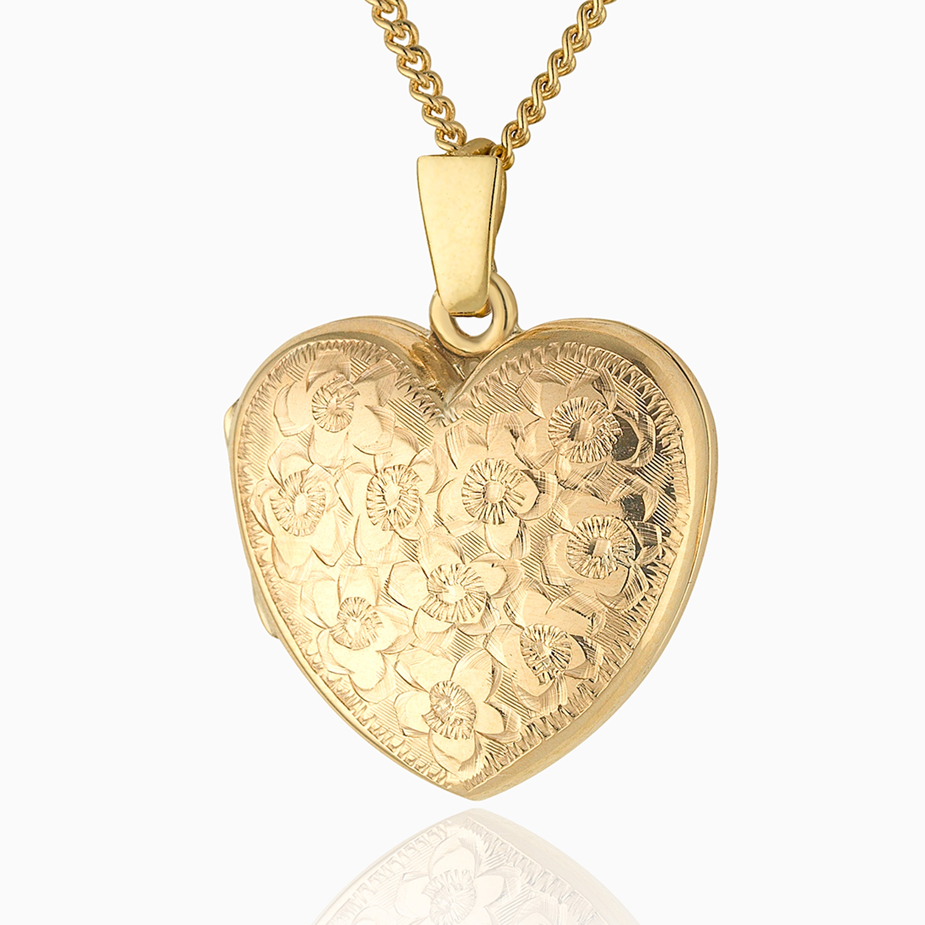 Product title: Hand Engraved Floral Gold Locket, product type: Locket