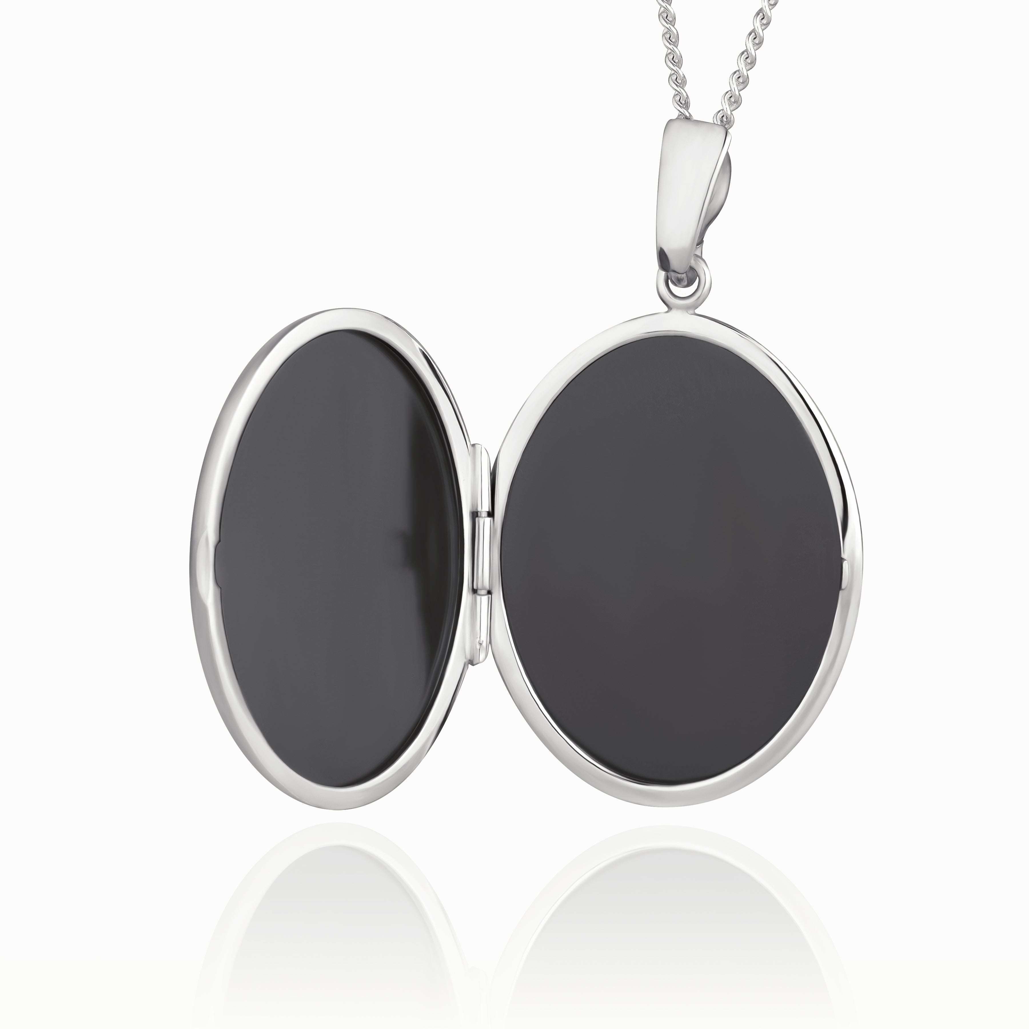 Product title: Hand Polished White Gold Oval 26 mm, product type: Locket