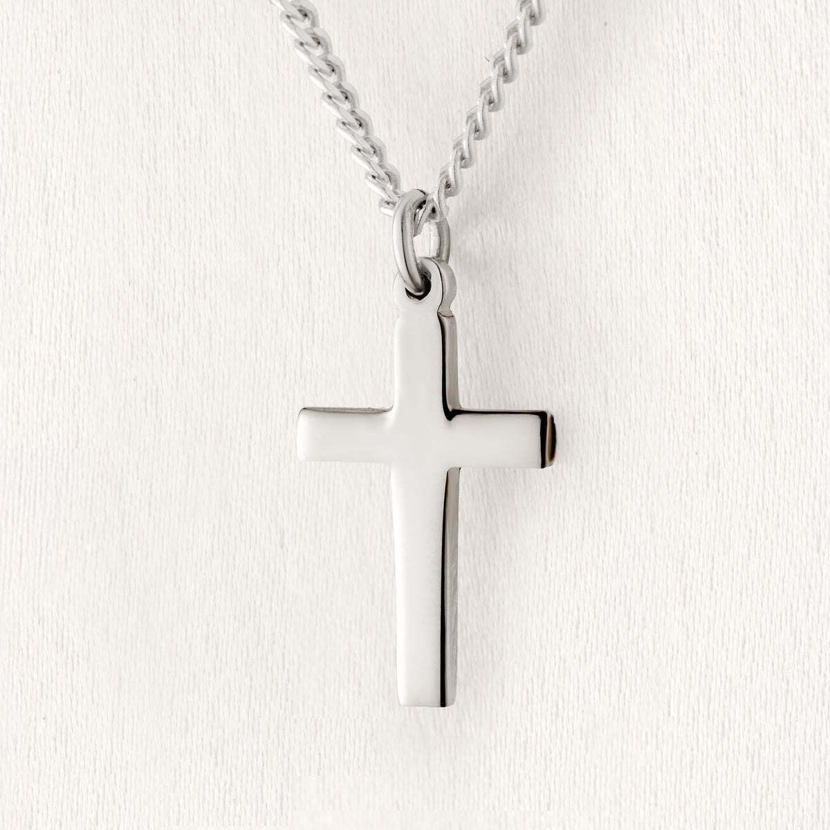 Silver Plain Cross Necklace