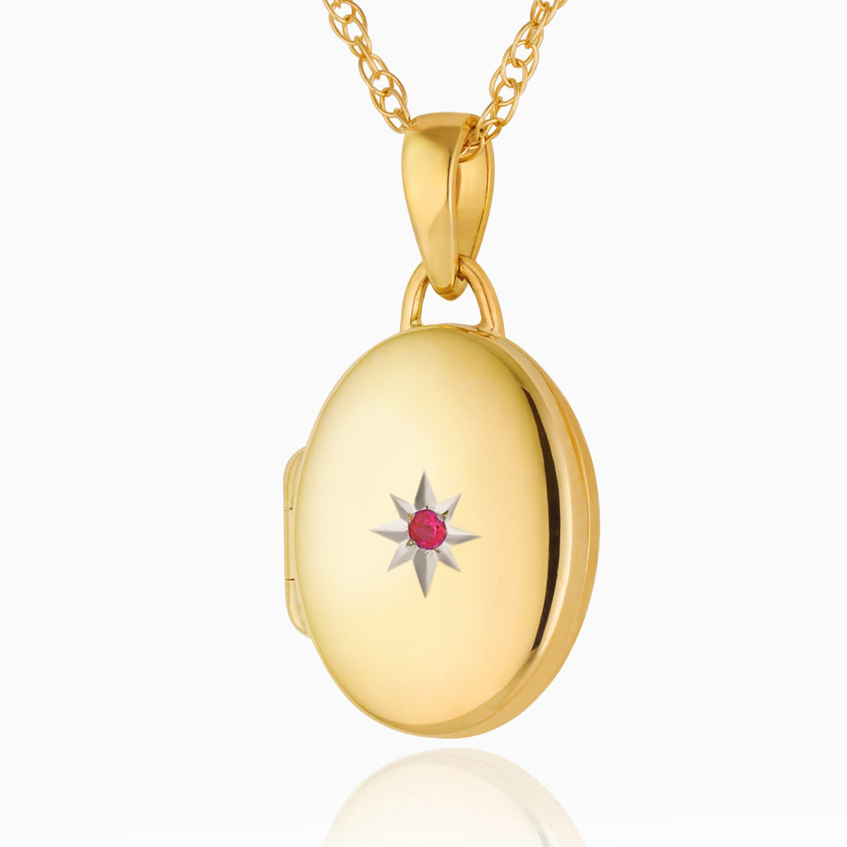 Tiny Gold Ruby Locket