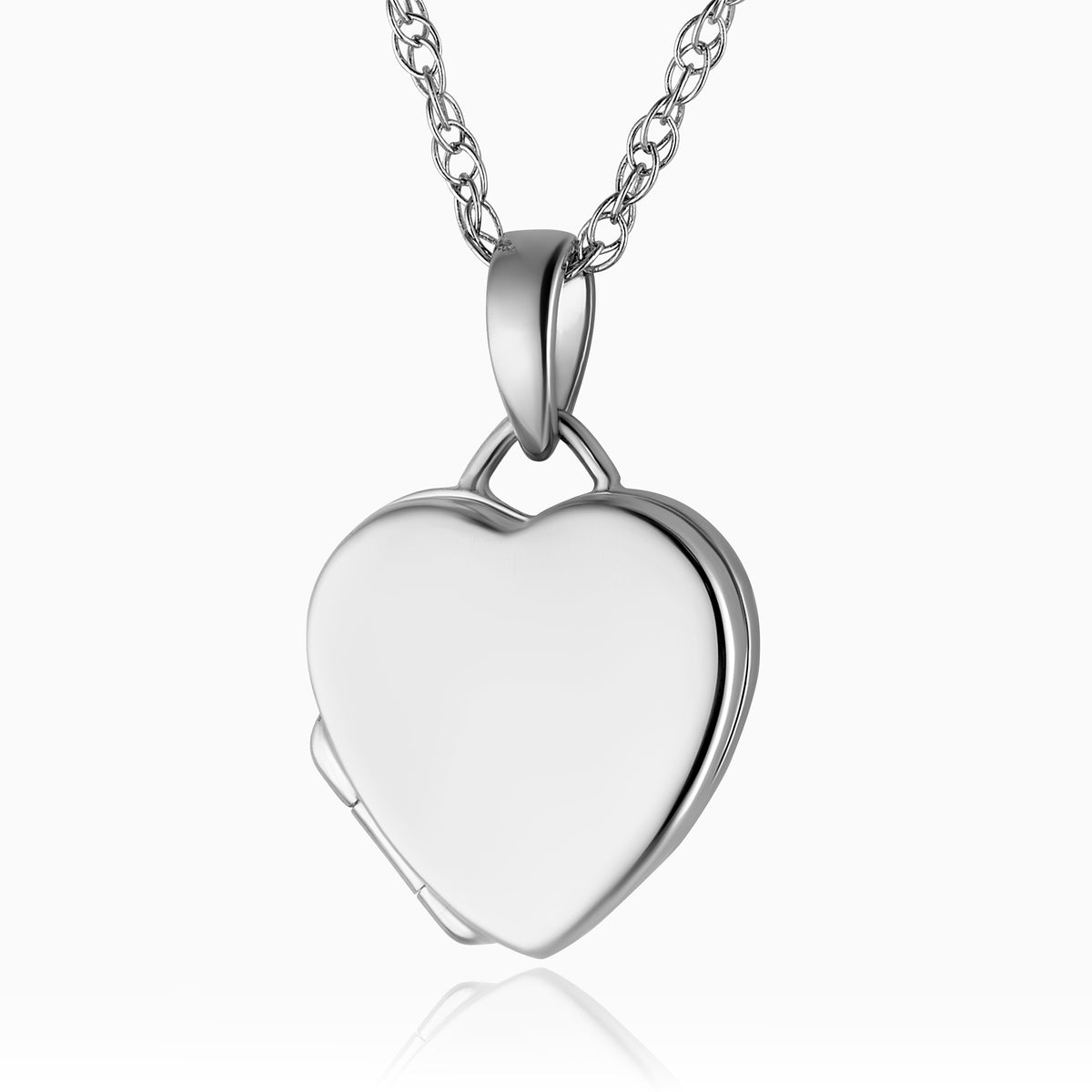 Small Flat Silver Heart Locket