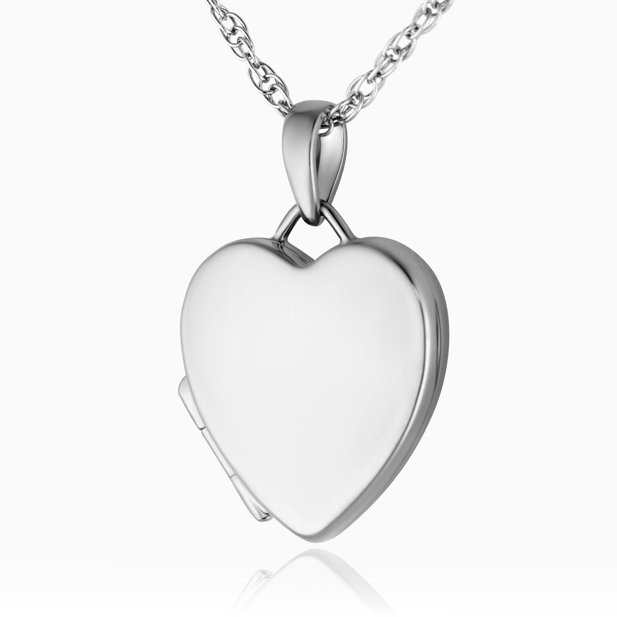 Silver Flat Heart Locket
