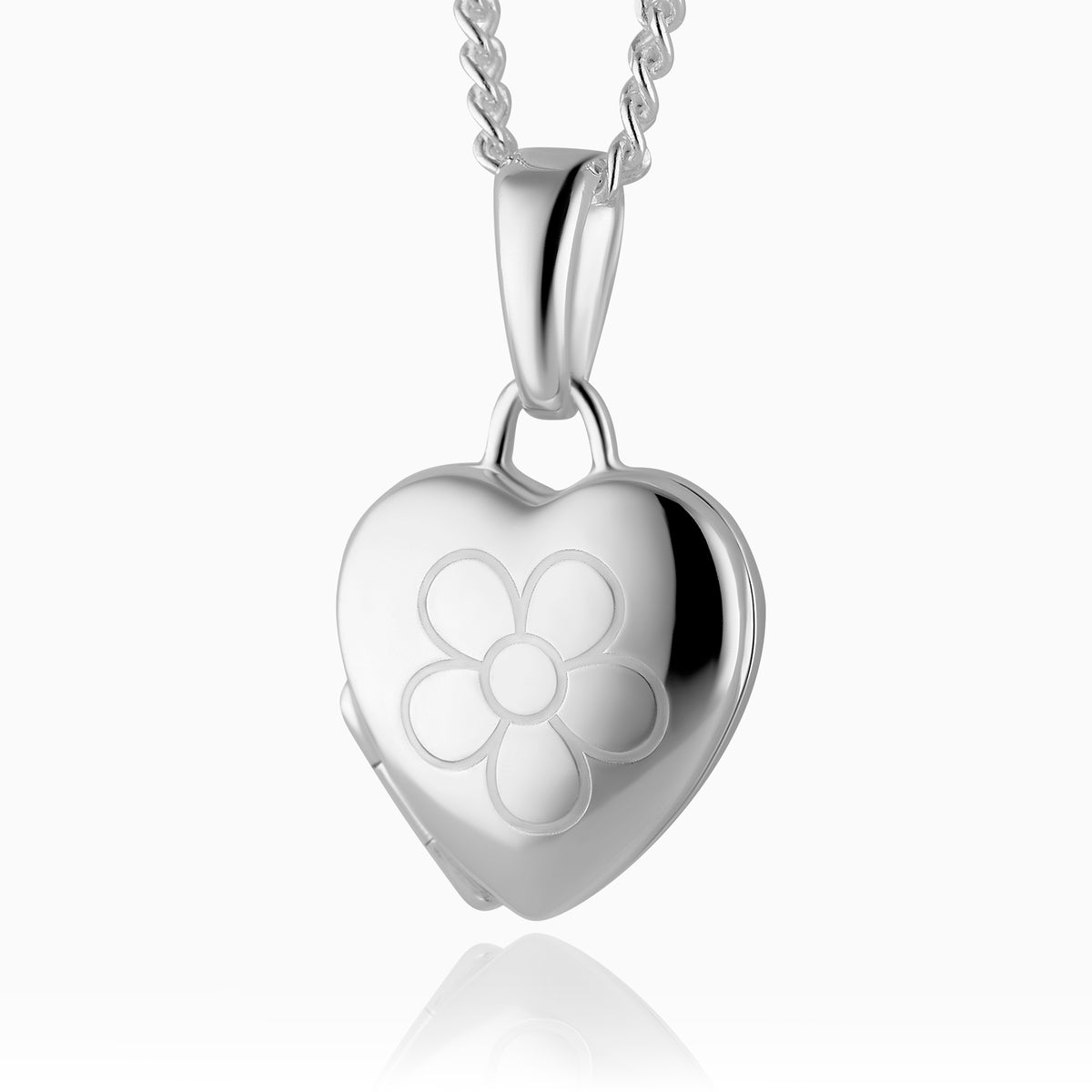 Tiny Flower Heart Locket
