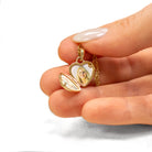 Product title: Tiny Gold and Diamond Heart Locket, product type: Locket