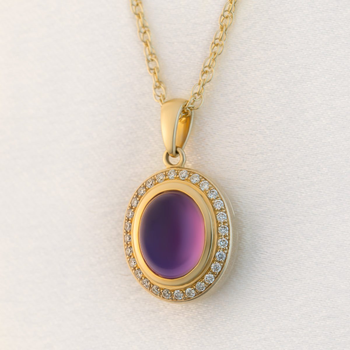 Diamond and Amethyst Gold Locket