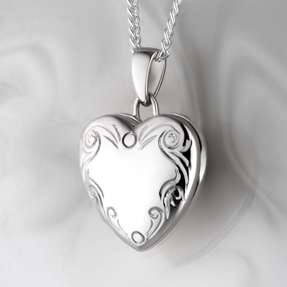 Hand Engraved Swirl Border Locket