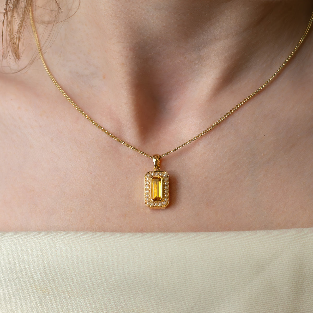 Dainty Citrine Vintage Locket