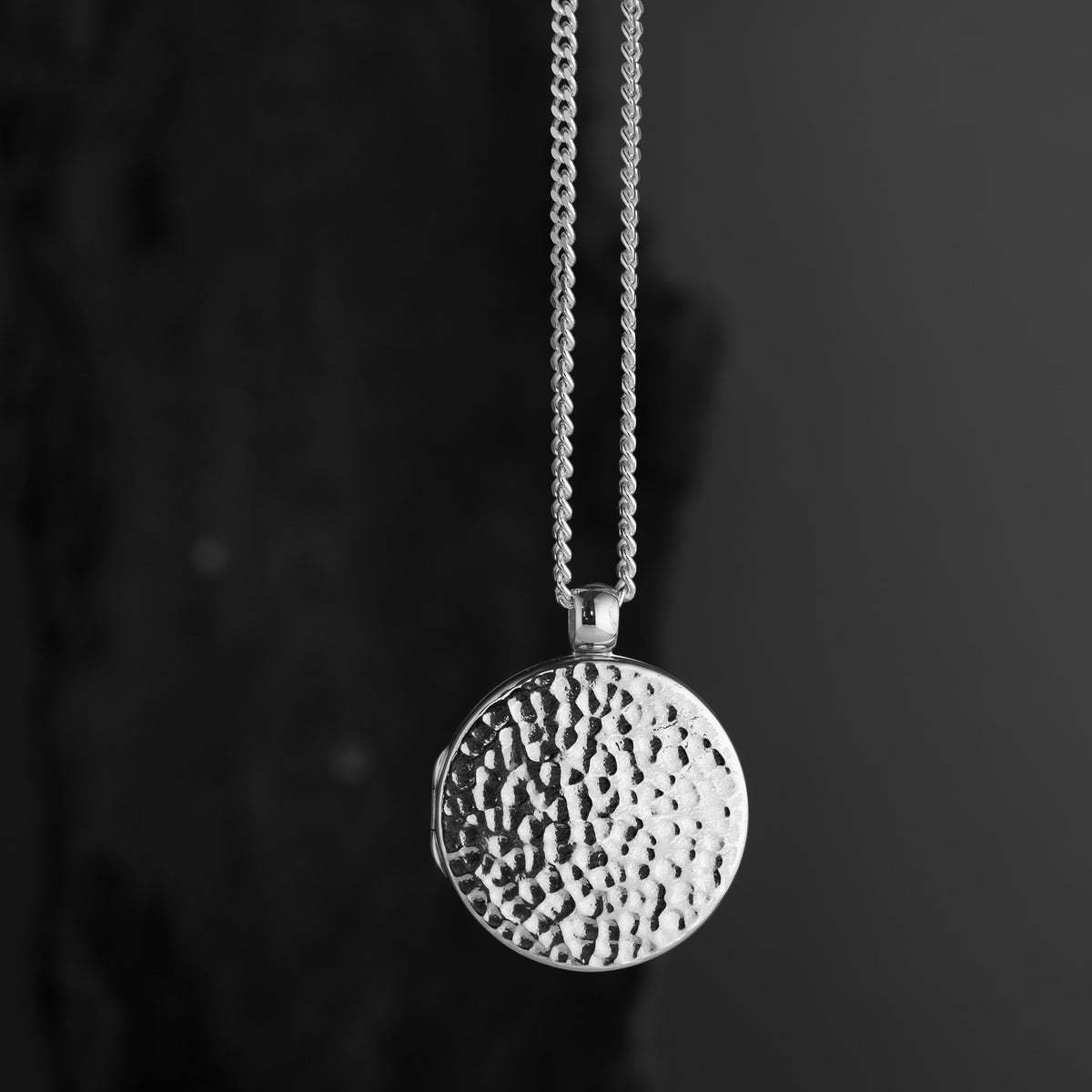 Product title: Large Round Hammered Locket, product type: Locket