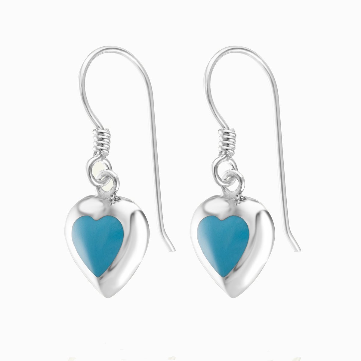 Turquoise Drop Heart Earrings
