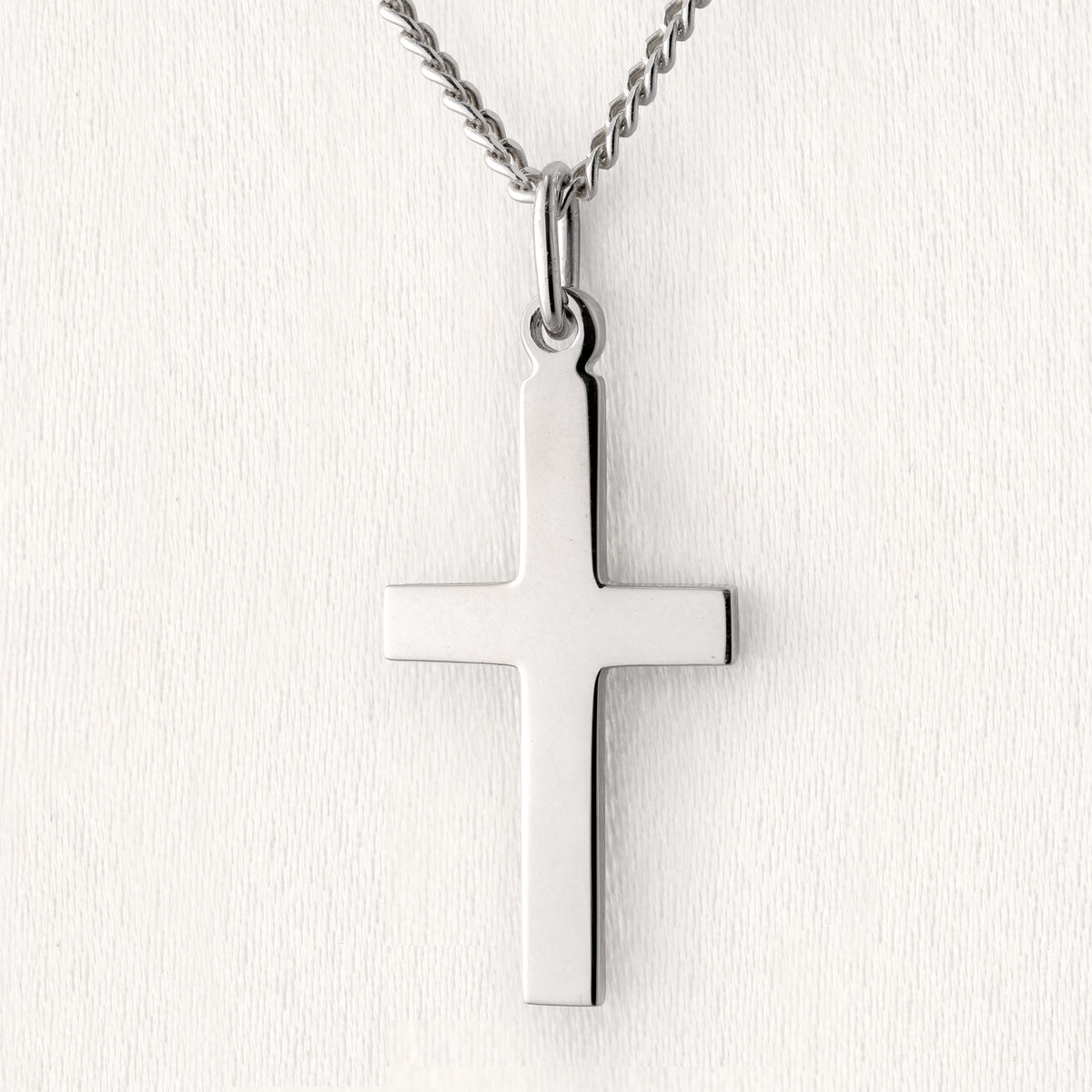 Silver Plain Cross Necklace