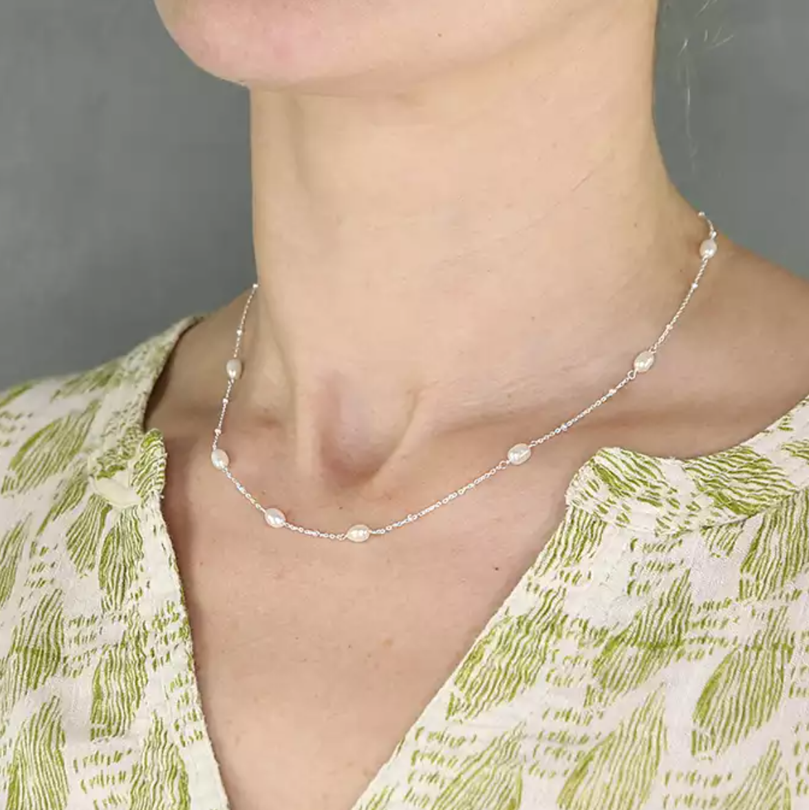 Cultured Pearl Silver Necklace