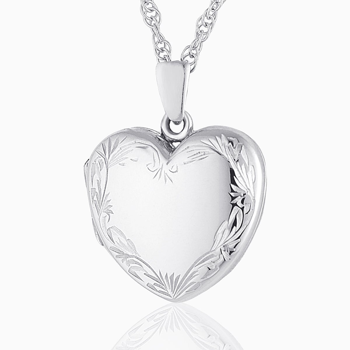 Silver heart online locket engraved