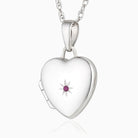 Product title: Petite White Gold and Pink Sapphire Locket, product type: Locket