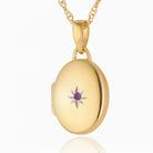 Product title: Tiny Pink Sapphire Gold Locket, product type: Locket