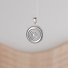 Product title: Round Black and Silver Spiral Locket, product type: Locket