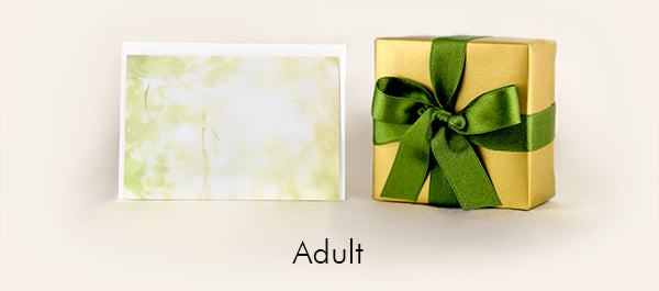 Adult gift wrapping with a matching card