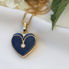 Product title: Blue Guilloche Heart Locket, product type: Locket
