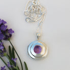 Product title: Contemporary Round Amethyst Locket, product type: Locket