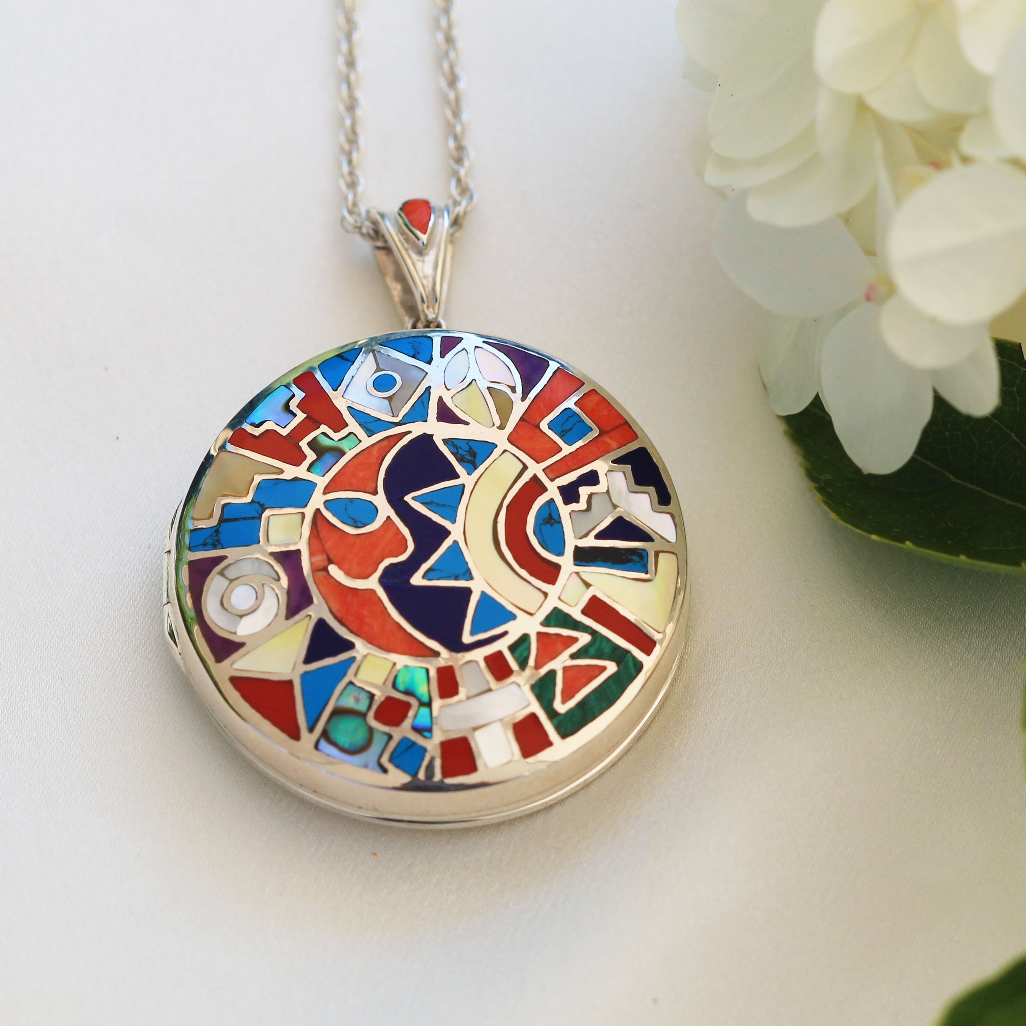 Product title: XL Sun and Moon Mosaic Locket, product type: Locket