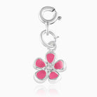 Product title: Pink Flower Silver Charm, product type: Charm