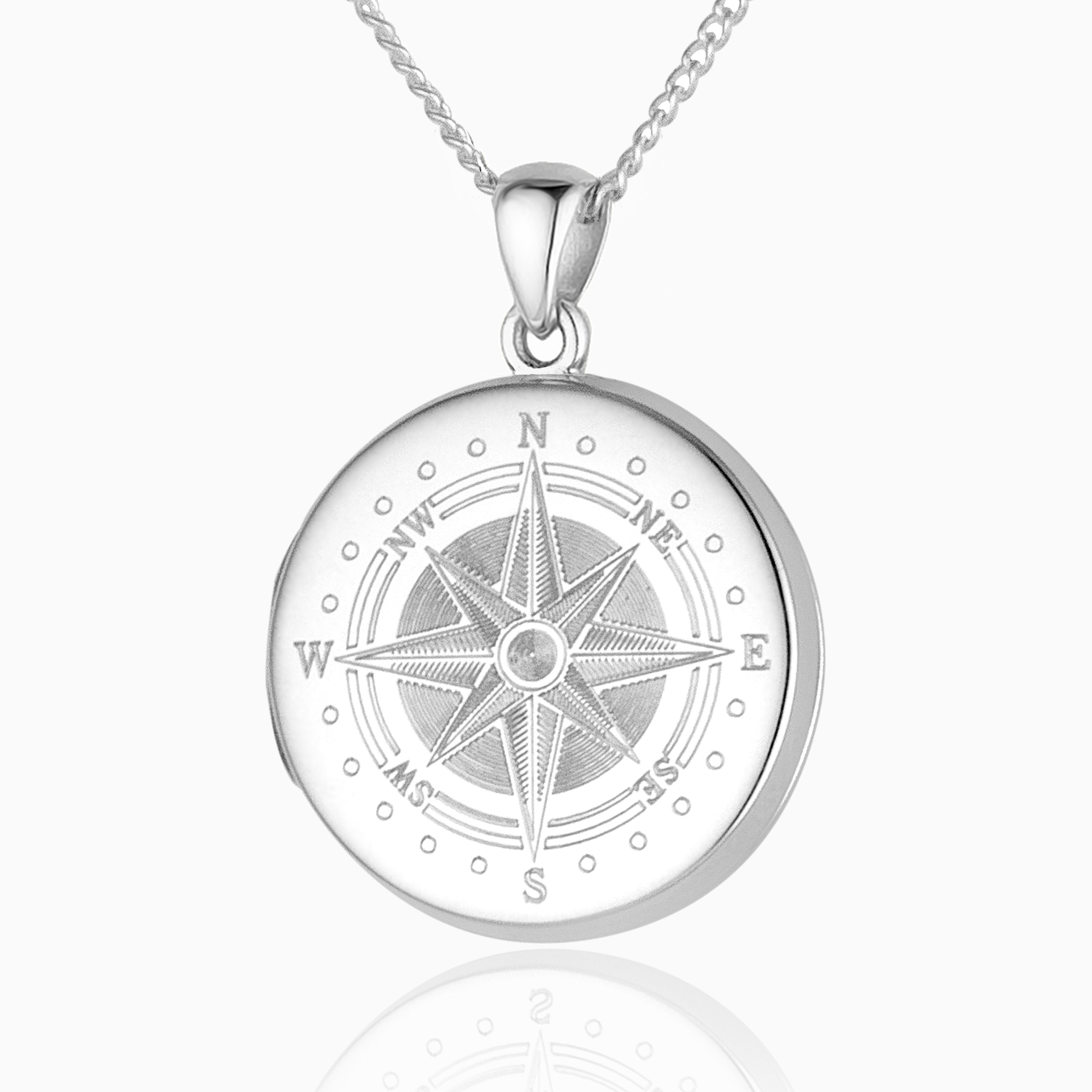 Product title: Silver Compass Locket, product type: Locket