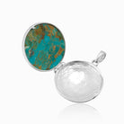 Product title: Contemporary Filigree Turquoise Locket, product type: 