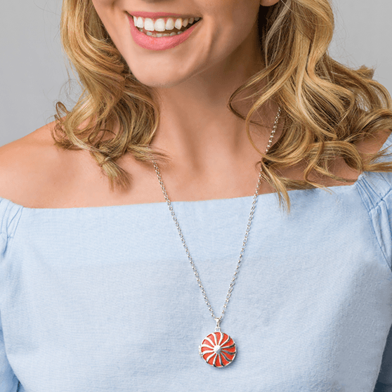 Product title: Large Coral Sun Locket 27 mm, product type: Locket