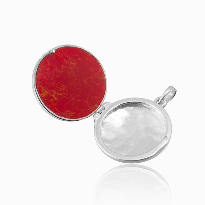 Product title: Large Coral Sun Locket, product type: Locket