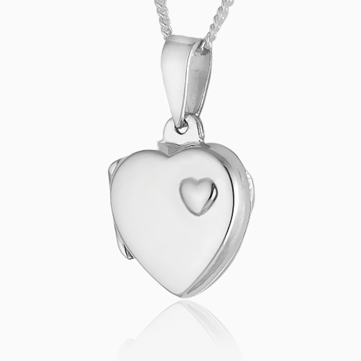 925 sterling silver small heart locket with embossed heart